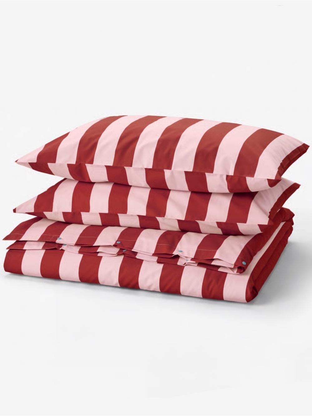 Striped Red and Pink Duvet Cover Set - Stylish Home Bedding - Picture 4 of 5